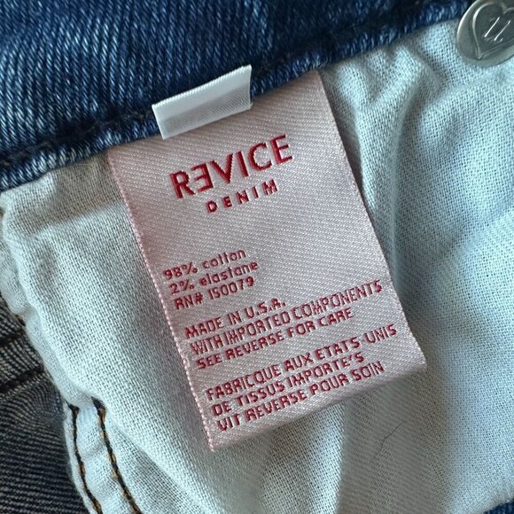 Revice Denim High Waisted Ripped Distressed Raw Hem Slim Straight Jeans Womens 2 - Picture 8 of 9